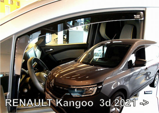 Heko Set of Windbreakers Front Car Dark Fime for Renault Kangoo 3D 2021 2pcs