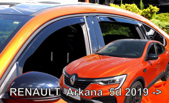Heko Set of Windbreakers Front and Rear Car Dark Fime for Renault Arkana 5D 2019+ 4pcs