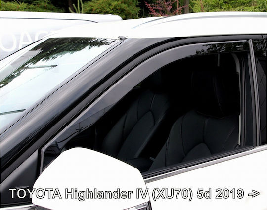 Heko Set of Windbreakers Front Car Dark Fime for Toyota Highlander IV XU70 5D 2019 2pcs