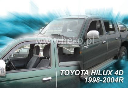 Heko Set of Windbreakers Front and Rear Car Dark Fime for Toyota Hilux 4D 2005 4pcs