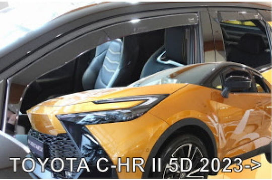 Heko Set of Windbreakers Front Car Dark Fime for Toyota C-HR 2pcs