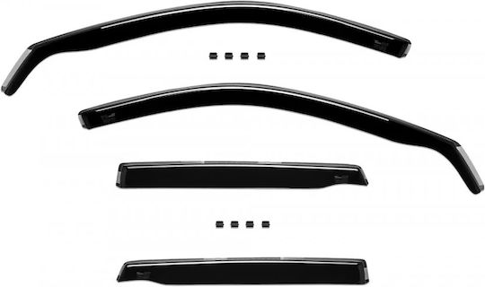 Heko Set of Windbreakers Front and Rear Car Dark Fime for Renault Clio Grandtour IV 5D 2013 4pcs