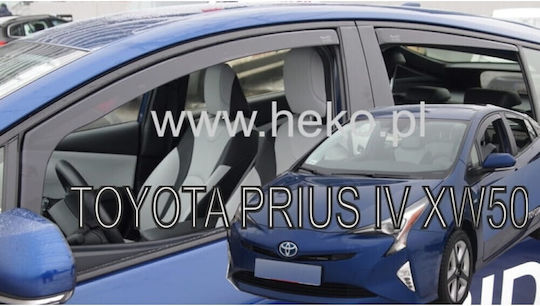 Heko Set of Windbreakers Front and Rear Car Dark Fime for Toyota Prius 4pcs