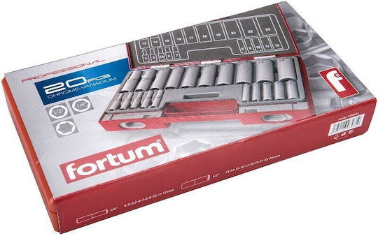 Set 20 Tubulare Extol 1/2" 1/4" Prelungite Crv