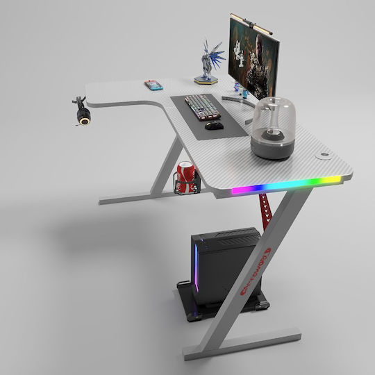Corner Gaming Desk with LED & USB ports 100x74cm Black Corner Gaming Desk with LED & USB ports 100x74cm Black