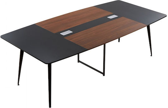 Τραπέζι Συνεδριάσεων 240x120x75εκ. Μαύρο & Καφέ Τραπέζι Συνεδριάσεων 240x120x75εκ. Μαύρο & Καφέ