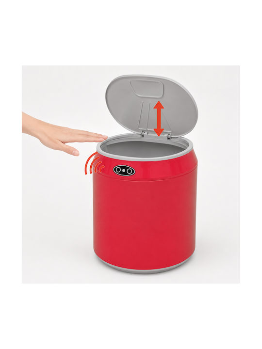 MRShome Plastic Red Waste Bin 1.5lt