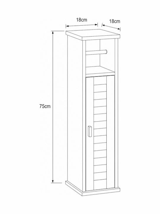 Eurocasa 9956 Rafturi de baie Raft Baie Lemn 18x18x75cm Neagră