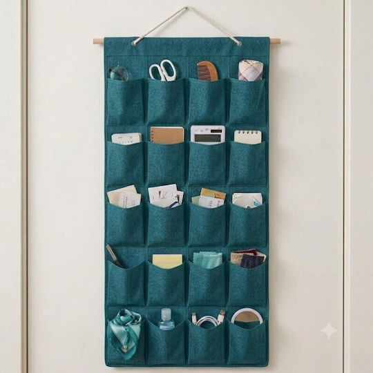 Fabric Hanging Clothes Organizer in Beige Color 45x128cm