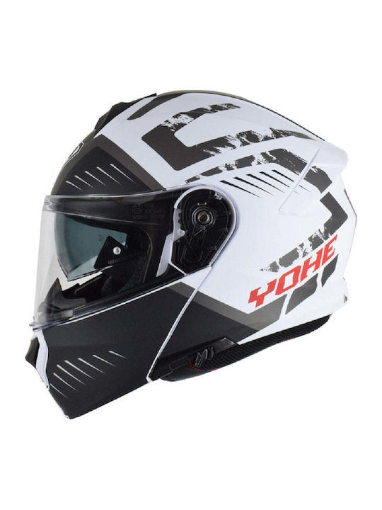 Yohe 935 SV G24 White/Black/Grey Matt Мотоциклетна каска Флип ъп ECE 22.06 1600гр с Sunvisor