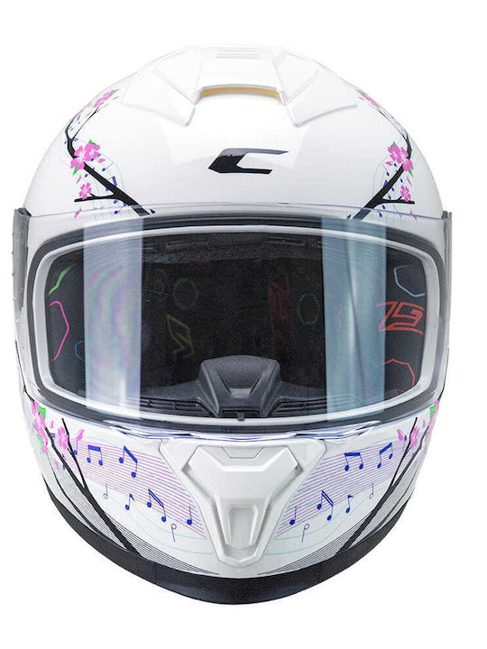 CGM 265M Micro Music White Pink Kids Motorcycle Helmet Full Face ECE 22.06 1100gr