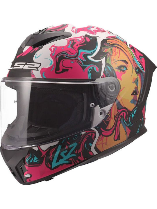 LS2 FF820 Rapid III Cyberg Matt Purple/Cyan Мотоциклетна каска Full Face ECE 22.06 1350гр
