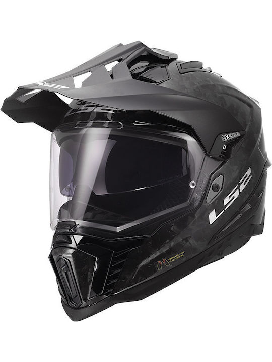 LS2 MX701 C Explorer Carbon Forge Motorradhelm On-Off DOT / ECE 22.05 Gewicht (+/-50 gr) mit Pinlock und Sonnenvisier