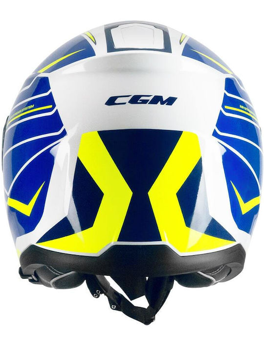 CGM 136S RNA Race Blue Yellow Fluo Κράνος Μηχανής Jet ECE 22.06 1400gr με Sunvisor