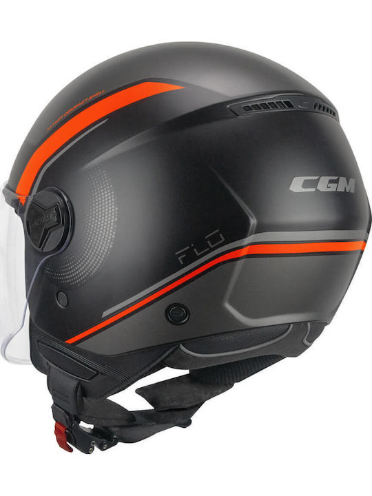 CGM 167M Flo Dot Black Red Motorcycle Helmet Jet ECE 22.06 1050gr