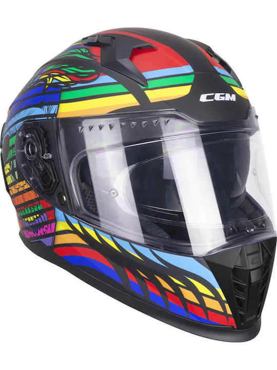 CGM Blast Skull 311X Full Face с Sun Visor ECE 22.06 Black/Blue/Red