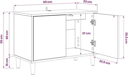 Телевизионно Мебел Lochem Sonoma Ш69xД33xВ50cm