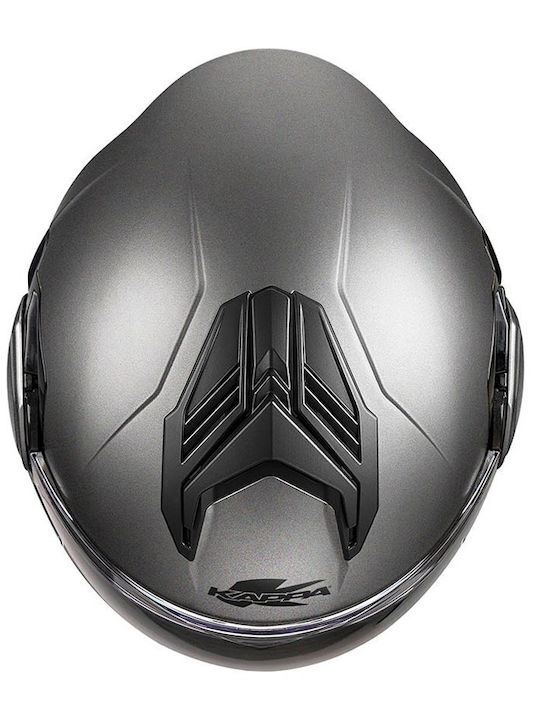 Kappa Moto KV55 Basic Matt Titanium Motorradhelm Flip-Up ECE 22.06 1700gr