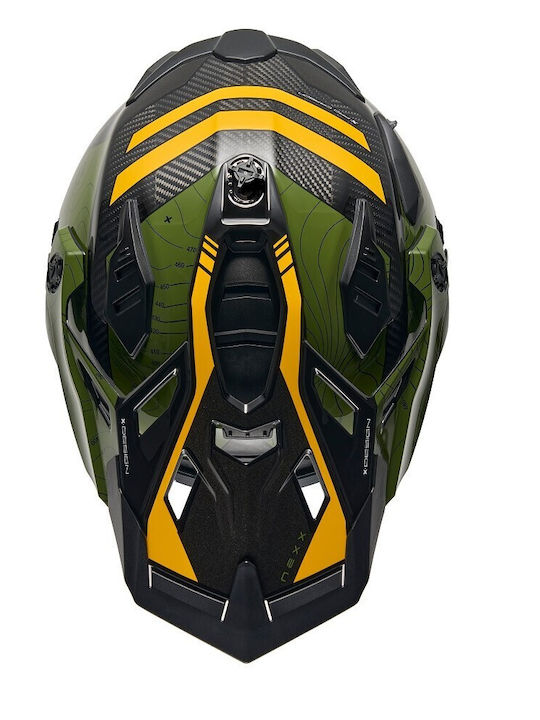 Nexx W.WED3 Furka Green/Yellow Motorcycle Helmet On-Off DOT / ECE 22.06 1725gr with Pinlock and Sun Visor