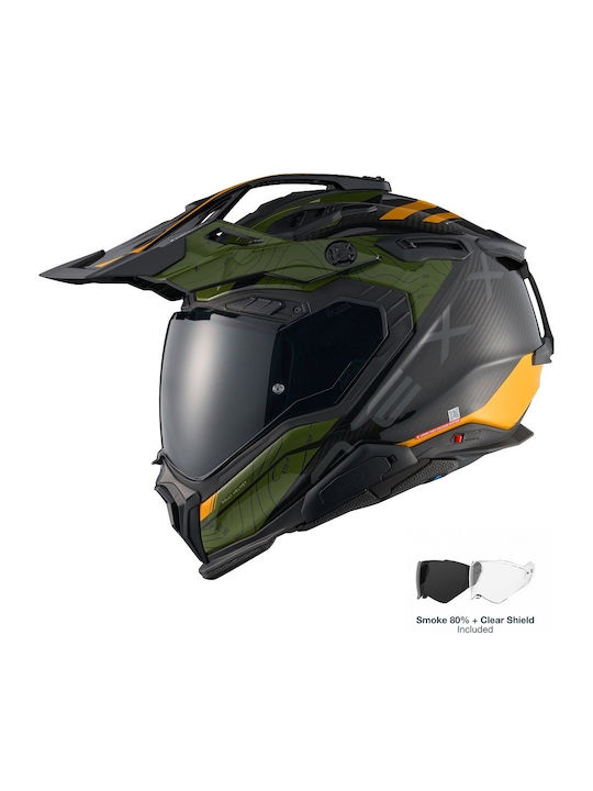 Nexx W.WED3 Furka Green/Yellow Motorcycle Helmet On-Off DOT / ECE 22.06 1725gr with Pinlock and Sun Visor