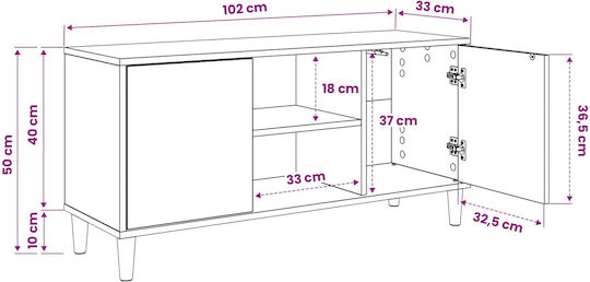 Телевизионно Мебели Zaandam Sonoma Ш102xД33xВ50cm