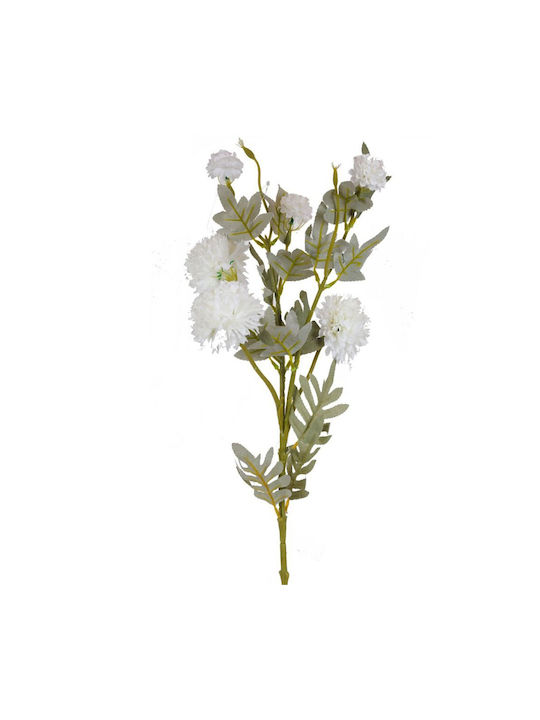 Flower Branch Chrysanthemum Ball White 77cm Pack of 6 Pieces