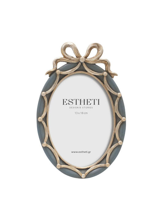 Bow Polyresin Photo Frame With Gray Frame