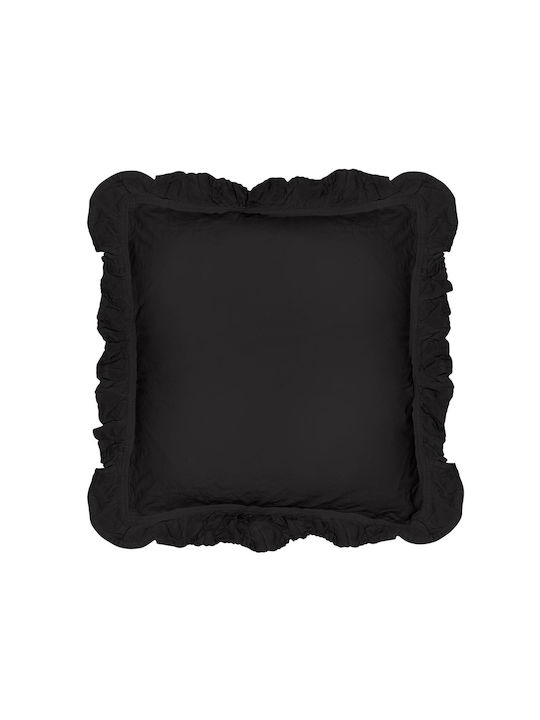 Darymex Dekorativer Kissenbezug aus 100% Baumwolle Schwarz 40x40cm