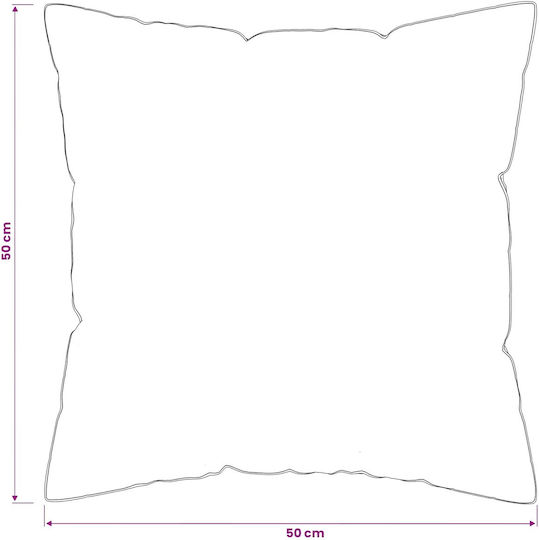 vidaXL Perna De Canapea Din 100% Bumbac Alb 50x50cm