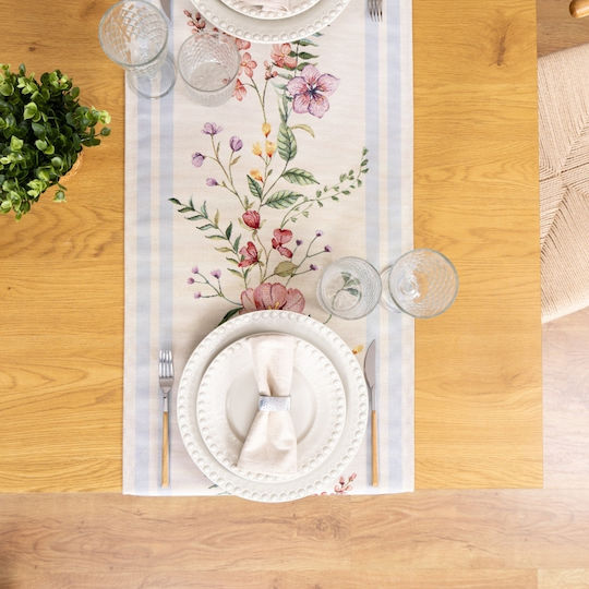 Liolios Home Ράνερ Florise Blue 45x140εκ.