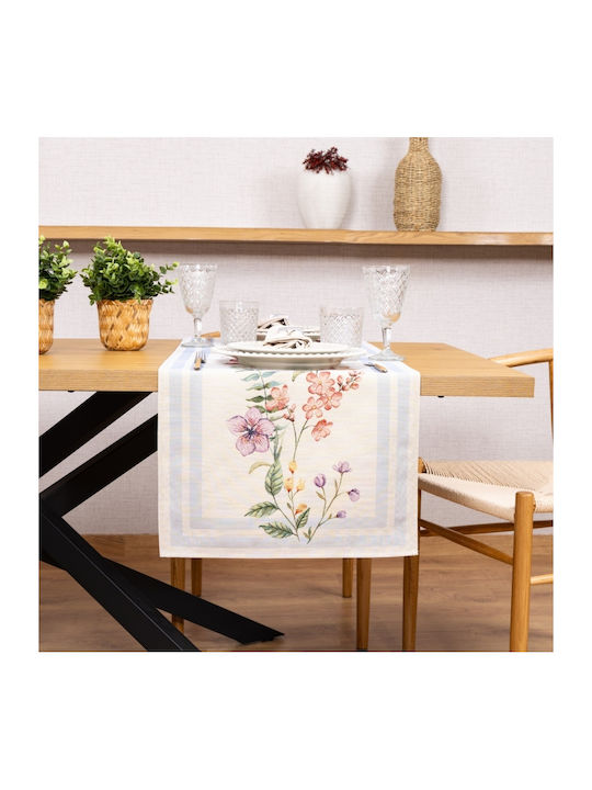 Liolios Home Runner Florise Albastru 45x140 cm