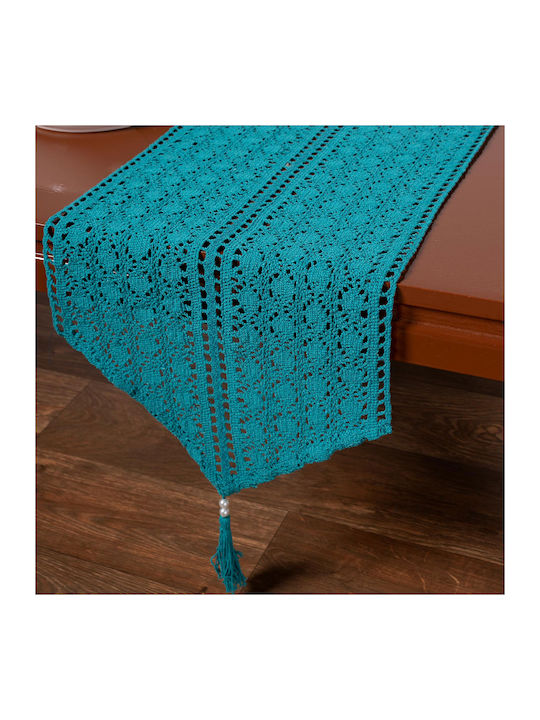 Silk Fashion Runner Cotton Knitted C210 Seagreen 32x160cm