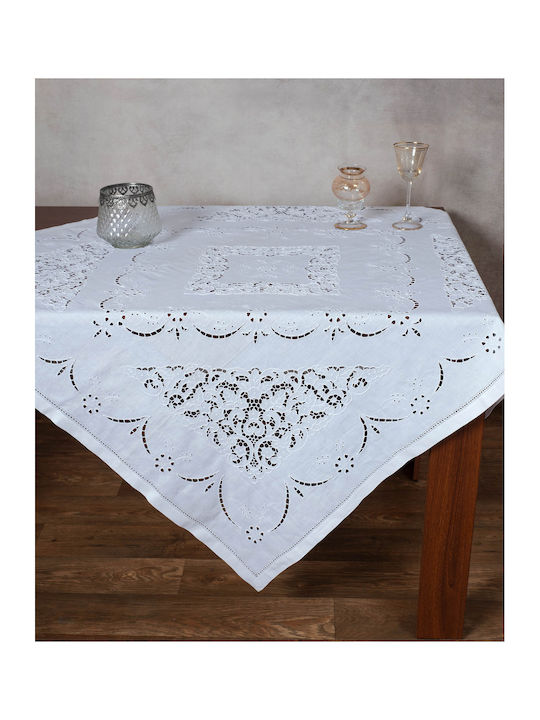 Silk Fashion Kariert Leinen Geschnitten Hy87 White 140x140cm
