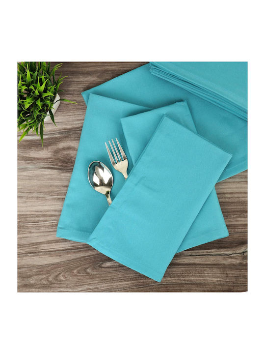 Kotonia Home Tablecloth Cotton Set 10pcs Turquoise 40x40cm