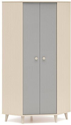 Double Door Wardrobe Corner Tortoli 100 Grey, Light Brown 80x80x190cm