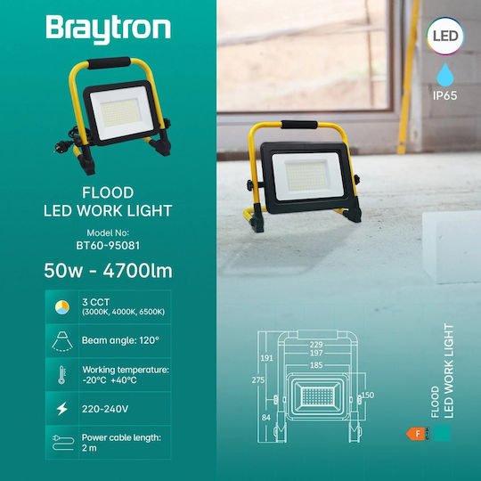 Braytron Proiector LED Etanș 50W IP65