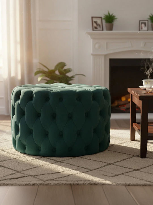 Living Room Stool Upholstered with Velvet Chromie Green 58.5x58.5x40cm