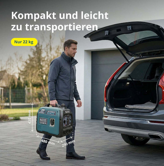 Könner & Söhnen KS 3100iG S Leise Generators Inverter Benzin/LPG mit maximaler Leistung 3.5kVA