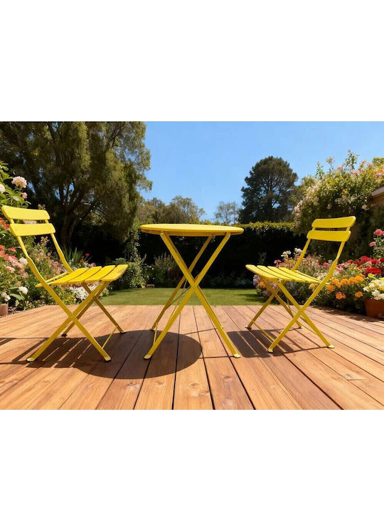 Dining Room Set for Small Outdoor Spaces 3 Pieces Yellow