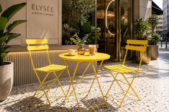 Dining Room Set for Small Outdoor Spaces 3 Pieces Yellow