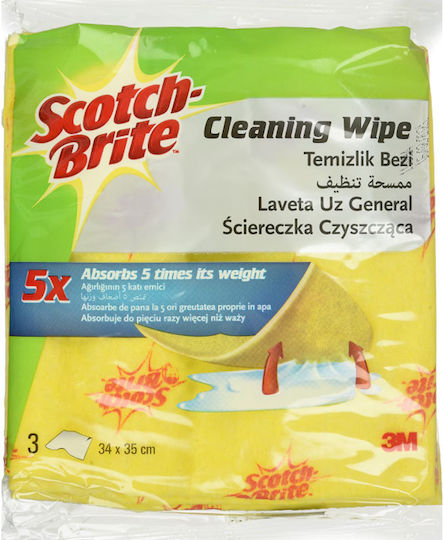 Scotch Brite Sponge Cloths General Use Yellow 23x18cm 3pcs