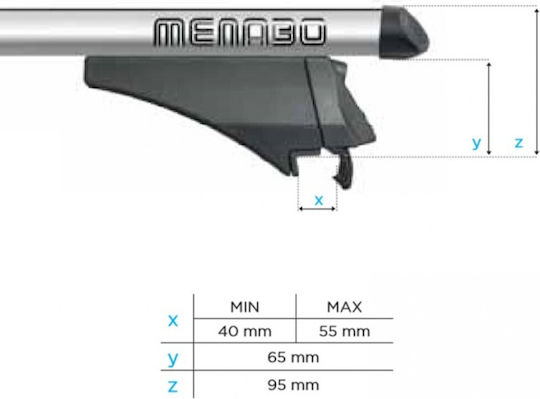 Menabo Autodachträger Aluminium Tiger 1185 Cm Silber Farbe BMW Serie 5 G61 Touring 5 Türen 2024 Flush oder Raised Dachreling-2 Stück 8490/μβ Mp.8490/mb-12