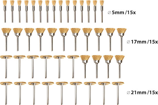 Set 45 Perii De Sârmă Metalice Coada Extol Craft 903761 Max 32 000/min