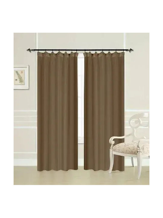 Import Hellas Blackout Curtain with Grommets Brown 270x270cm