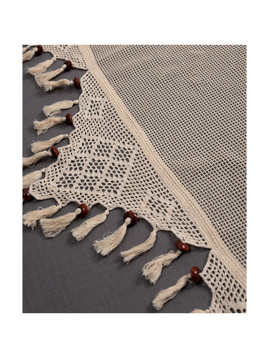 Silk Fashion Curtain with Tab Top 2003/1 Ecru 130x240cm
