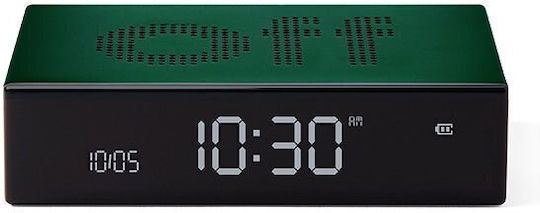 Lexon Flip Tabletop Clock LCD Plastic with Alarm Clock Green 94435DG