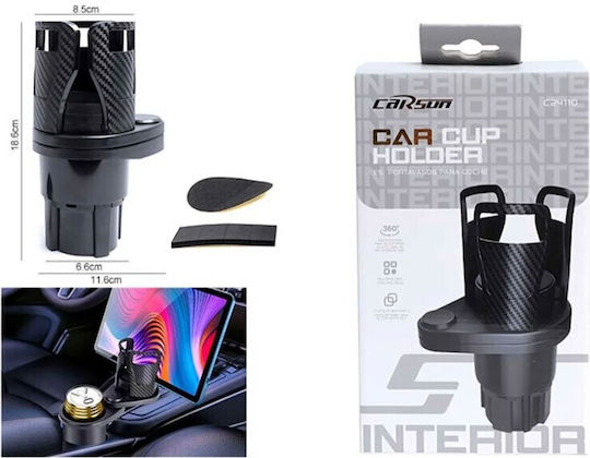 Car Cup Holder Foldable 2 Positions for Console in Black Color