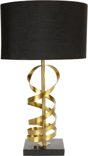 Metal Table Lamp for E27 Socket with Black Shade and Gold Base