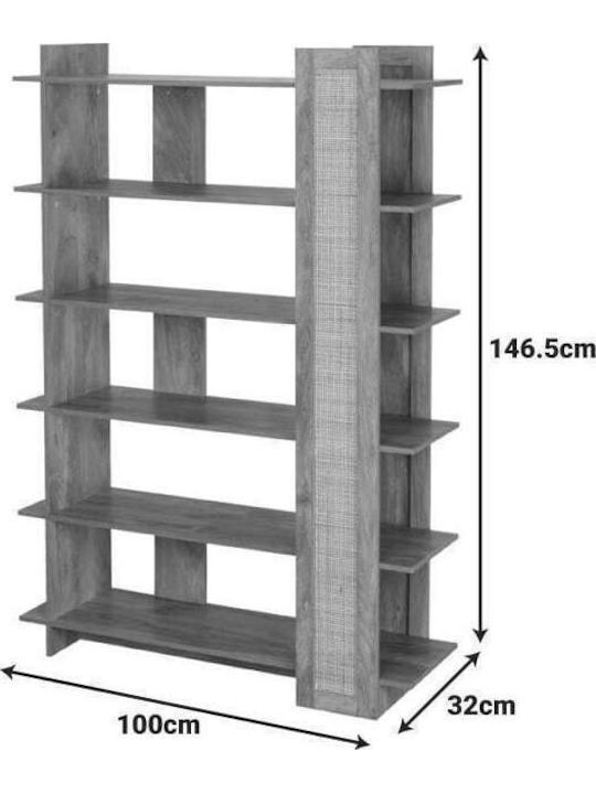 Bibliotecă Oslo Sonoma 100x32x146.5cm