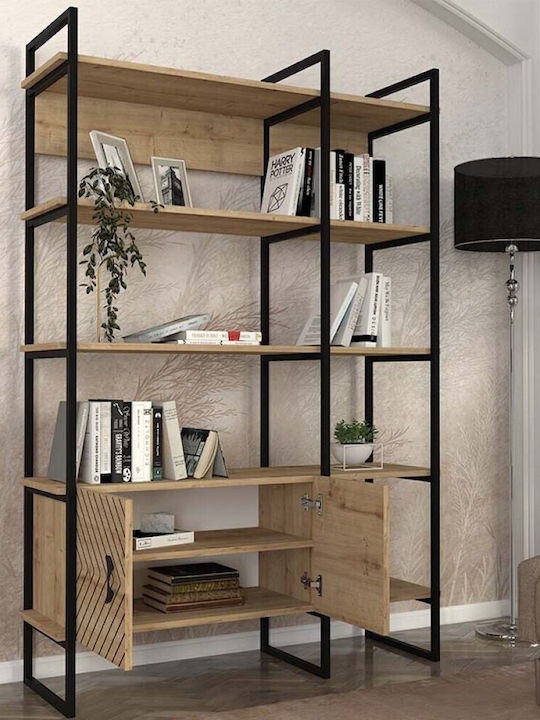 Bibliotecă Eduardo Sapphire Oak 120x39x180cm